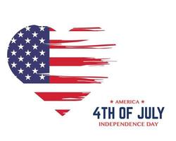 festa dell'indipendenza dell'america con bandiera a pennello vettore