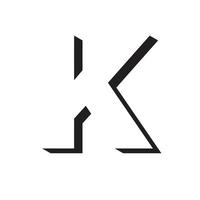 lettera k ombra logo disegno vettoriale