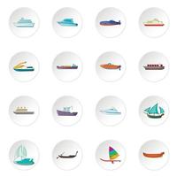 set di icone di navi e barche
