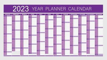 Agenda 2023 anni - calendario da parete colore viola - completamente modificabile - vettore