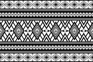 disegno geometrico modello tessuto etnico orientale tradizionale astratto bianco e nero. per ricamo stile, tenda, sfondo, tappeto, carta da parati, stoffa, avvolgimento, batik, tessuto, illustrazione vettoriale. vettore