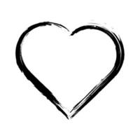 cornice a forma di cuore con pittura a pennello isolata su sfondo bianco. francobolli grunge. segni di san valentino. illustrazione vettoriale. vettore