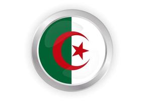 illustrazione disegnata a mano di stile della bandiera dell'algeria dipinta a pennello con un effetto grunge e acquerello. vettore