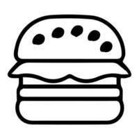 icona della linea di hamburger hamburger su sfondo bianco. illustrazione vettoriale. vettore