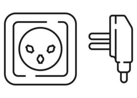 icona della linea della presa di corrente. simbolo di illustrazione vettoriale in stile piatto alla moda su sfondo bianco.