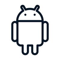 icona del segno del logo Android su uno sfondo bianco. illustrazione vettoriale di simboli moderni per il web e l'app mobile.