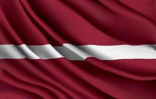 bandiera nazionale della lettonia sventolando un'illustrazione vettoriale realistica