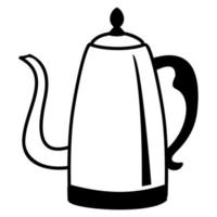 icona della caffettiera su uno sfondo bianco. illustrazione vettoriale. vettore