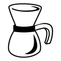 icona del bollitore del caffè su priorità bassa bianca. illustrazione vettoriale. vettore