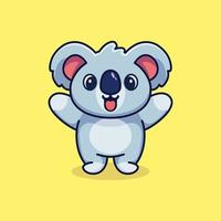 vettore premium del fumetto dell'illustrazione della mascotte del koala sveglio