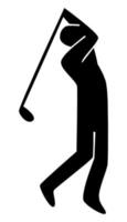 icona della persona di golf su priorità bassa bianca. può essere utilizzato come simbolo di un campo da golf. illustrazione vettoriale. vettore