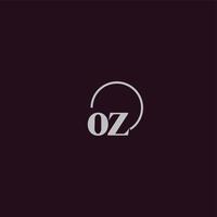 oz iniziali logo monogramma vettore