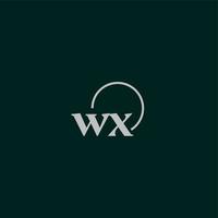 wx iniziali logo monogramma vettore