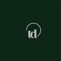 td iniziali logo monogramma vettore