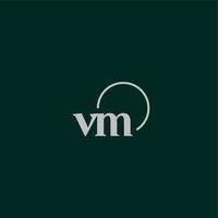 monogramma logo iniziali vm vettore