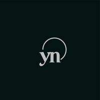 yn iniziali logo monogramma vettore
