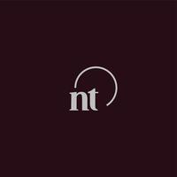 nt iniziali logo monogramma vettore