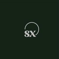 sx iniziali logo monogramma vettore