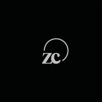 zc iniziali logo monogramma vettore