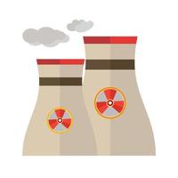 icona multicolore piatta della centrale nucleare vettore