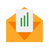 icona multicolore piatta di e-mail marketing vettore