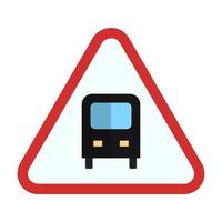 icona multicolore piatta del segnale della fermata dell'autobus vettore