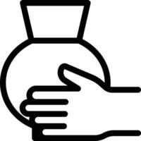 illustrazione vettoriale del vaso della mano su uno sfondo simboli di qualità premium. icone vettoriali per il concetto e la progettazione grafica.