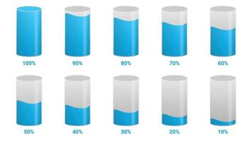 icona della batteria illustrazione vettoriale infografica, batteria a 10 20 30 40 50 60 70 80 90 100 percento