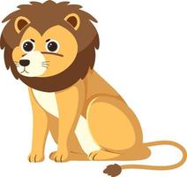 simpatico leone in stile cartone animato piatto vettore