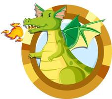 simpatico personaggio dei cartoni animati di drago verde vettore