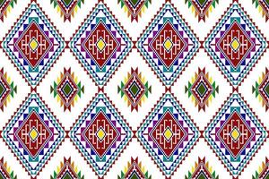 ikat astratto geometrico etnico tessile modello senza cuciture. tappeto in tessuto azteco ornamenti mandala decorazioni tessili carta da parati. vettore di ricamo tradizionale tessile tribale boho nativo della Turchia.