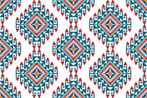 disegno etnico senza cuciture ikat. tappeto in tessuto azteco ornamenti mandala decorazioni tessili carta da parati. tribale boho nativo etnico turchia ricamo tradizionale sfondo vettoriale