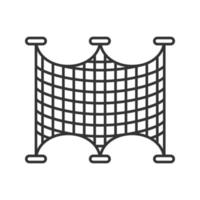 icona lineare di reti da pesca. illustrazione al tratto sottile. attrezzatura da pesca. simbolo di contorno. disegno di contorno isolato vettoriale