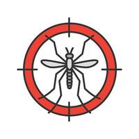 icona del colore bersaglio delle zanzare. repellente per insetti. illustrazione vettoriale isolata