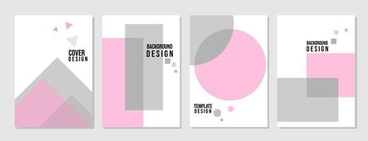 set di design di copertina alla moda e colori pastello minimi. sfondo con elementi di forma. copertina del libro di affari vettore
