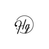 Il logo iniziale del cerchio hg è il migliore per la bellezza e la moda in un concetto femminile audace vettore