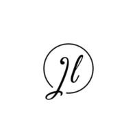 il logo iniziale del cerchio jl è il migliore per la bellezza e la moda in un concetto femminile audace vettore