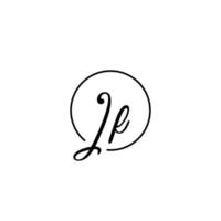 logo iniziale del cerchio jf migliore per la bellezza e la moda in un concetto femminile audace vettore