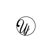 uj circle logo iniziale migliore per la bellezza e la moda in un audace concetto femminile vettore