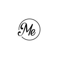 me circle logo iniziale migliore per la bellezza e la moda in un concetto femminile audace vettore