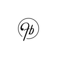 logo iniziale del cerchio fb migliore per la bellezza e la moda in un concetto femminile audace vettore
