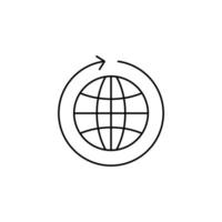 mondo, terra, icona globale a linea sottile illustrazione vettoriale modello logo. adatto a molti scopi.