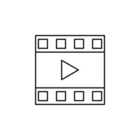 video, riproduzione, film, lettore, film icona linea sottile illustrazione vettoriale modello logo. adatto a molti scopi.