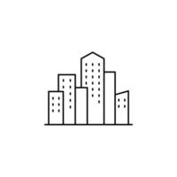 modello di logo illustrazione vettoriale icona linea sottile città, città, città. adatto a molti scopi.