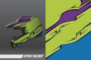 decalcomania avvolgente per casco sportivo e design adesivo in vinile. vettore
