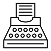 icona della linea della macchina da scrivere vettore