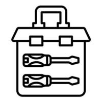 icona della linea della cassetta degli attrezzi vettore