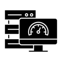 icona del glifo della velocità del database vettore
