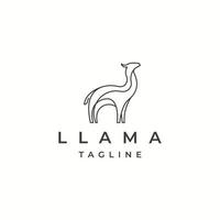 lama o alpaca animale logo icona modello di disegno vettoriale piatto