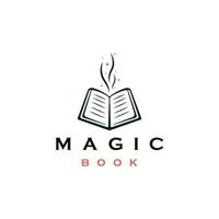 vettore piatto del modello di progettazione dell'icona del logo del libro magico
